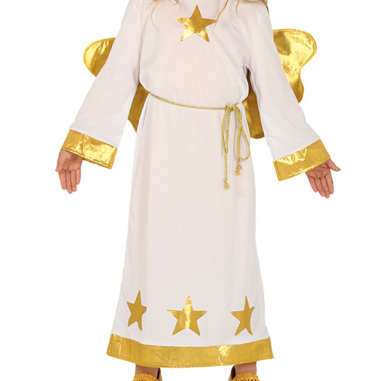 Engel Kostüm Angela für Kinder 3-12 Jahre Weihnachten Krippenspiel Sterntaler Weihnachtsengel Fasching Karneval Mottoparty