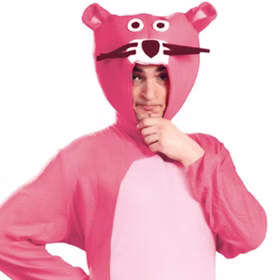 Panther Kostüm Pinker Panther Paule für Herren Gr. 48-54 Film Tier Tierkostüm Fasching rosarot Overall Jumpsuit Fasching Karneval Mottoparty Detailansicht Panther Kostüm Pinker Panther Paule für Herren von Vorne