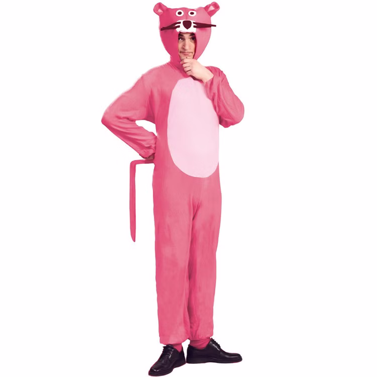 Panther Kostüm Pinker Panther Paule für Herren Gr. 48-54 Film Tier Tierkostüm Fasching rosarot Overall Jumpsuit Fasching Karneval Mottoparty Panther Kostüm Pinker Panther Paule für Herren von Vorne