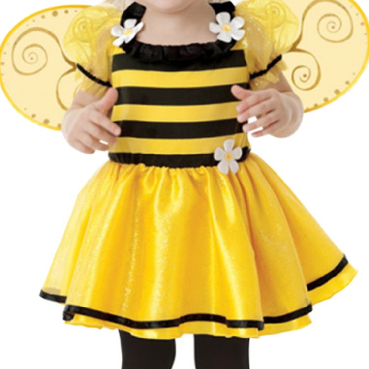 Bienen Kostüm Sumsebrumm Kleid für Kinder Bienen Kostüm Sumsebrumm für Kinder 1-2 Jahre gelb Kleid Tier Biene Hummel Insekt Fasching Karneval Mottoparty Kindergeburtstag