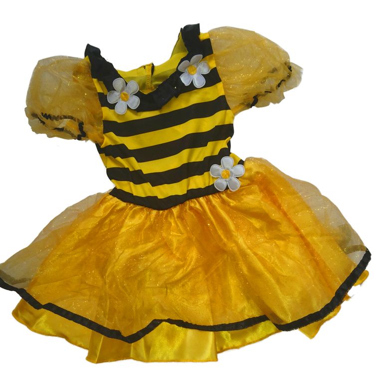 Bienen Kostüm Sumsebrumm Kleid für Kinder Bienen Kostüm Sumsebrumm für Kinder 1-2 Jahre gelb Kleid Tier Biene Hummel Insekt Fasching Karneval Mottoparty Kindergeburtstag