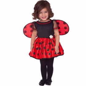 Marienkäfer Kostüm Kalinka für Kinder 1-2 Jahre Ladybug Kleid schwarz rot mit Flügeln Insekt Tier Kleinkind Fasching Karneval Kinderfasching Mottoparty