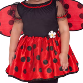 Marienkäfer Kostüm Kalinka für Kinder 1-2 Jahre Ladybug Kleid schwarz rot mit Flügeln Insekt Tier Kleinkind Fasching Karneval Kinderfasching Mottoparty