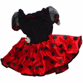Marienkäfer Kostüm Kalinka für Kinder 1-2 Jahre Ladybug Kleid schwarz rot mit Flügeln Insekt Tier Kleinkind Fasching Karneval Kinderfasching Mottoparty