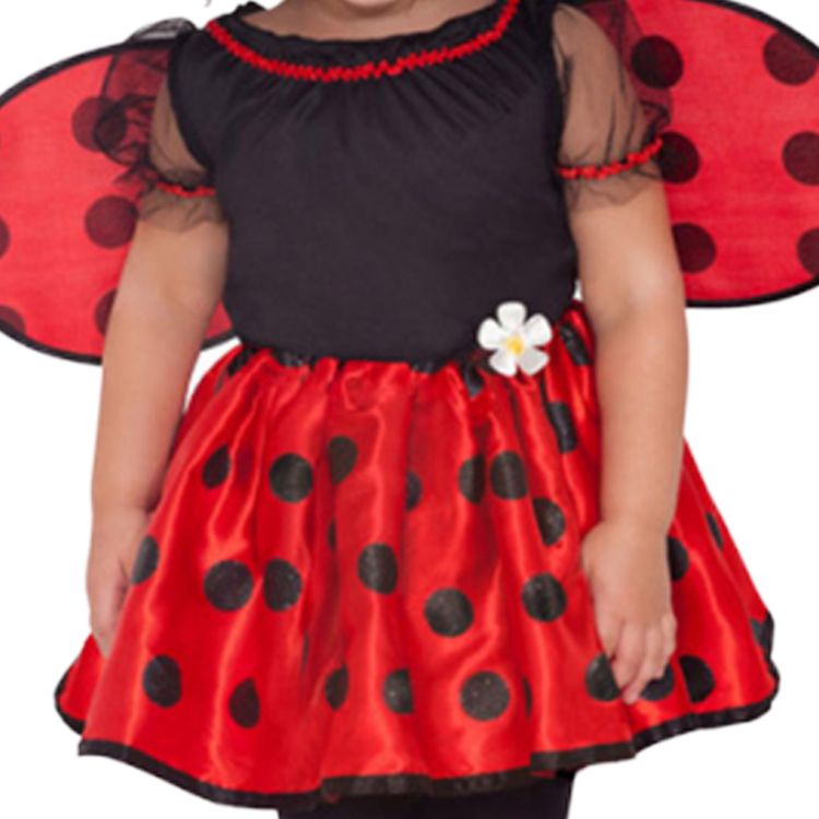 Marienkäfer Kostüm Kalinka Kleid für Kinder Marienkäfer Kostüm Kalinka für Kinder 1-2 Jahre Ladybug Kleid schwarz rot mit Flügeln Insekt Tier Kleinkind Fasching Karneval Kinderfasching Mottoparty