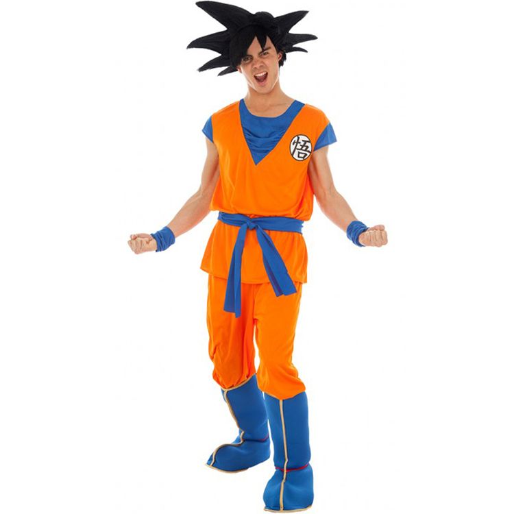 Dragon Ball Z Goku Kostüm inkl. Perücke für Herren Dragon Ball Z Goku Kostüm inkl. Perücke für Herren Gr. S-XL Anime Fasching Karneval Mottoparty