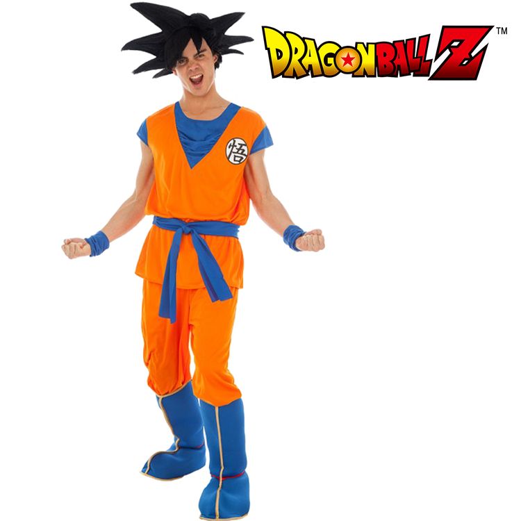Dragon Ball Z Goku Kostüm inkl. Perücke für Herren Dragon Ball Z Goku Kostüm inkl. Perücke für Herren Gr. S-XL Anime Fasching Karneval Mottoparty