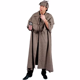 Detektiv Kostüm Sherlock Holmes für Herren Einheitsgröße braun Filmheld Inspektor Filmheld Fasching Karneval Mottoparty
