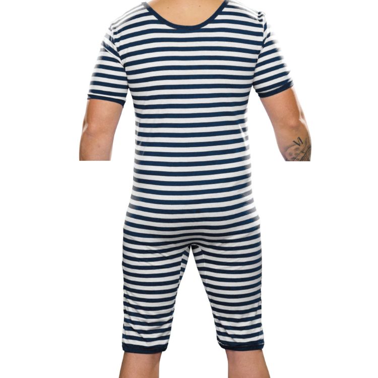 Retro Badeanzug Kostüm schwarz-weiß für Erwachsene Gr. S-XXL Beachparty historischer Badeanzug für Damen & Herren Fasching Karneval Mottoparty Paarkostüm Gruppenkostüm