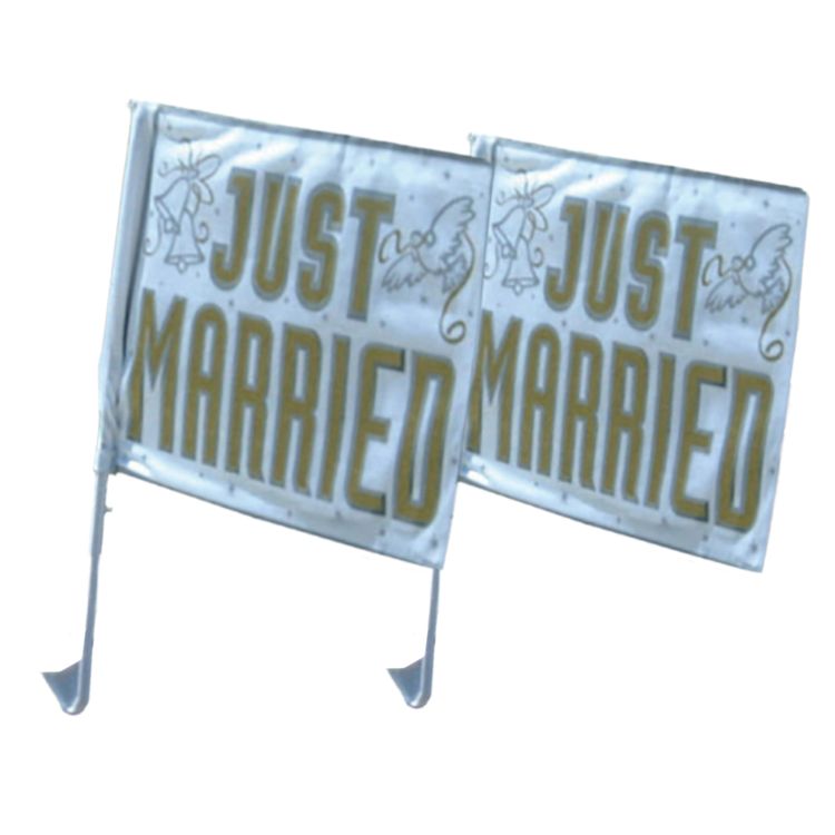 Hochzeit Autofahne Just Married Deko Auto Hochzeitsfeier Hochzeit Autofahne Just Married Flagge Fahne Hochzeitsauto Zubehör Deko Auto Hochzeitsfeier Hochzeitsgesellschaft Party-Deko Wedding