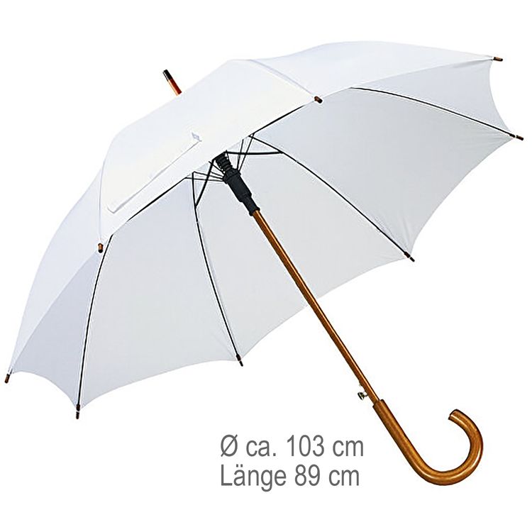 Chauffeur Schirm weiß Hochzeit Ø 103 cm Stockschirm Automatik Chauffeur Schirm weiß Hochzeit Ø 103 cm Stockschirm Automatik Regenschirm Zubehör Accessoire Trauung Brautpaar