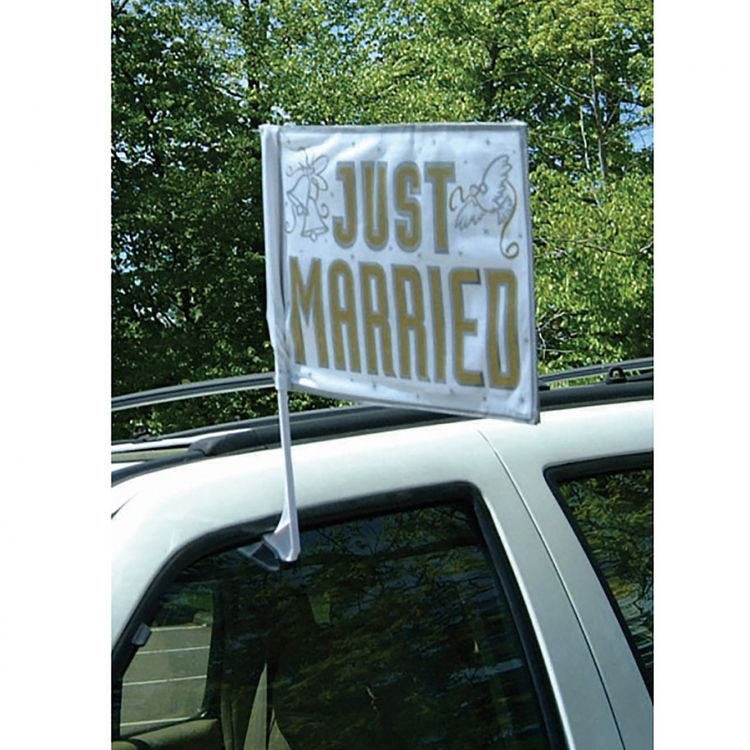 Chaffeur Set Hochzeitsfahrer 5-tlg. Schirm Autofahne Just Married Handschuhe Schirmmütze Chaffeur-Mütze Schleifenband Autoschleife Zubehör