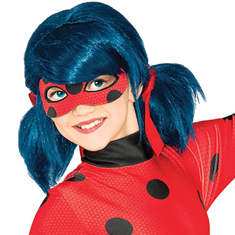 Miraculous Kostüm inkl. Perücke Ladybug deluxe für Kinder Miraculous Kostüm inkl. Perücke Ladybug deluxe für Kinder seitlich von Vorne mit Miraculous-Logo