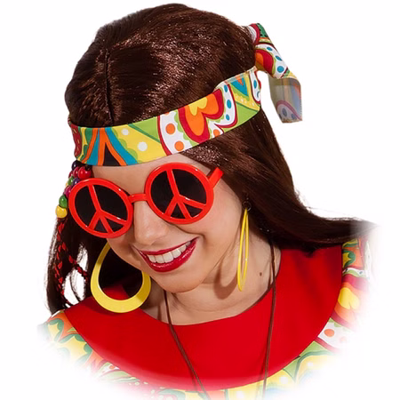 Hippie Kopfband Love Bunt Stirnband 137 x 7 cm Kostüm-Zubehör für Erwachsene SALE Fasching Karneval Mottoparty 70er Jahre Flower Power Hippie Kopfband Love Bunt Stirnband für Erwachsene