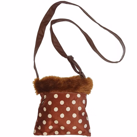 Handtasche Reh Tasche gepunktet 23 x 31 cm mit Reißverschluss für Damen Kostüm-Zubehör Fasching Karneval Mottoparty Handtasche Reh Tasche gepunktet für Damen von Vorne mit verstellbaren Tragegurt