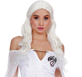 Queen of Thrones Kostüm Drachenkönigin für Damen Gr. S-L Kleid weiß Drachenmutter Paarkostüm Fasching Karneval Mottoparty