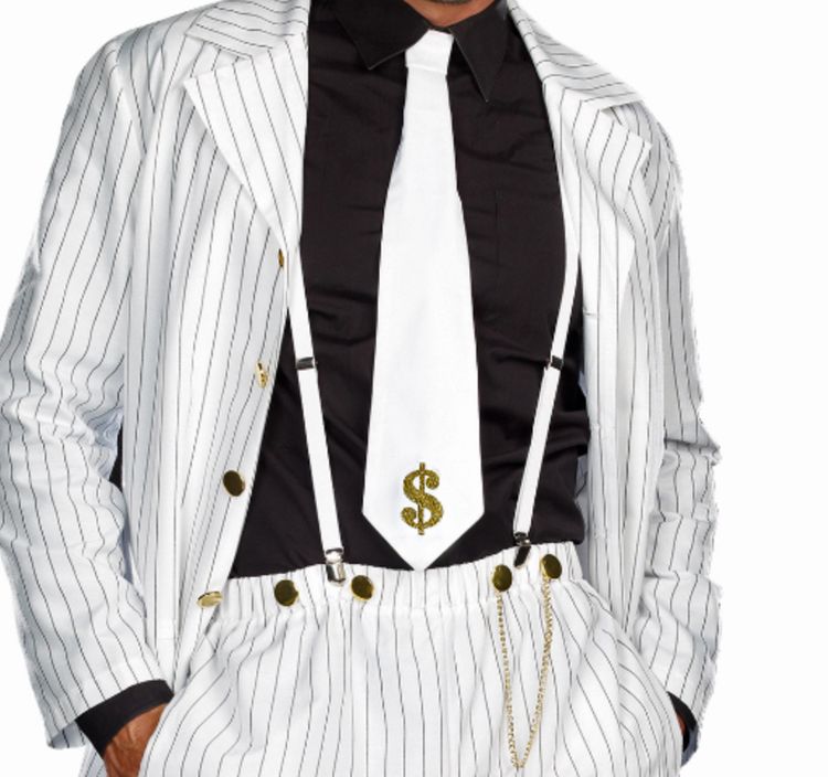 Mafia Kostüm Gangster Boss Raul Nadelstreifen Anzug mit Hut für Herren Mafia Kostüm Gangster Boss Raul Nadelstreifen Anzug mit Hut für Herren Gr. M-XXL weiß Charleston 20er Jahre SALE Fasching Karneval Mottoparty Paarkostüm