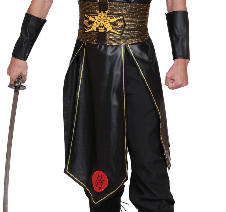 Samurai Kostüm japanischer Krieger Miyamoto für Herren Gr. XL-XXL schwarz SALE Fasching Karneval Mottoparty