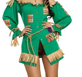 Vogelscheuche Kostüm Henriette für Damen Gr. L-XL Kleid grün Strohpuppe SALE Fasching Karneval Mottoparty