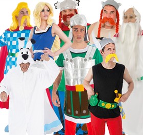 Troubadix Kostüm deluxe inkl. Perücke für Herren Gr. S-XL Asterix und Obelix Filmheld Druide Comic Fasching Karneval Mottoparty Paarkostüm Gruppenkostüm