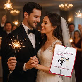 Hochzeits-Set Motiv Brautpaar Hochzeitsspiel und Wunderkerzen Hochzeitstanz Brautpaartanz Geschenkidee Hochzeit Heiraten Brautpaar Eheleute