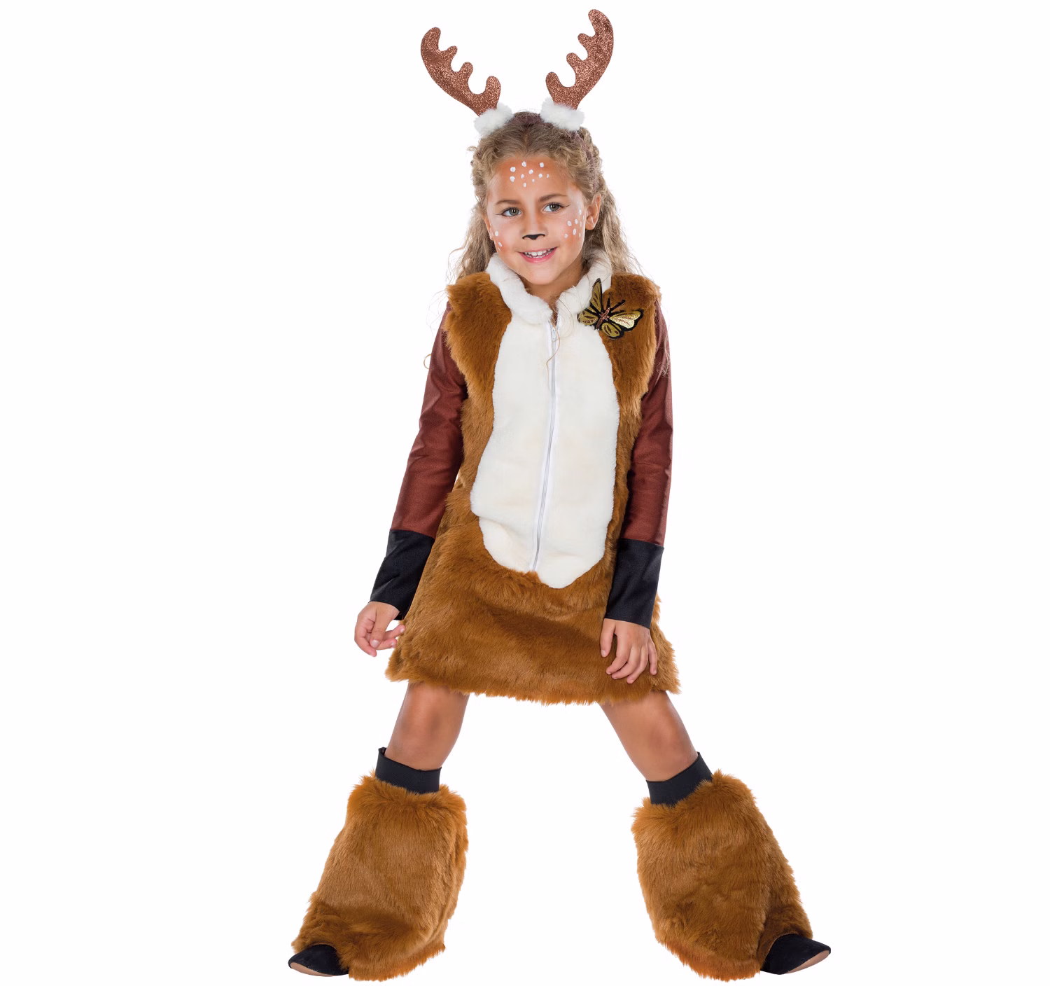 Reh Kostüm Rehkitz Feline für Kinder Gr. 104-140 braun Rentier Waldtier Bambi Kleid mit Haarreif Fasching Karneval Kinderfasching Mottoparty Reh Kostüm Rehkitz Feline für Kinder Gr. 104-140 braun Rentier Waldtier Bambi Kleid mit Haarreif Fasching Karneval Kinderfasching Mottoparty