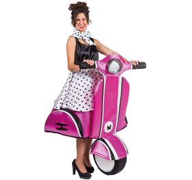 Vespa Kostüm Rollerfahrerin Rockabilly 60er pink Onesize für Damen Italienerin Gruppenkostüm Fasching Karneval Mottoparty