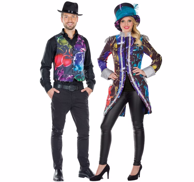 LED Weste Bubble Kostüm Seifenblasen bunt für Herren Gr. 48-58 Geburtstag SALE Fasching Karneval Mottoparty Paarkostüm LED Weste Bubble Kostüm Seifenblasen bunt für Herren Gr. 48-58 Geburtstag SALE Fasching Karneval Mottoparty Paarkostüm
