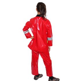 Feuerwehr Kostüm Florian inkl. Helm für Kinder Gr. 128 rot Uniform Fasching Karneval Kinderfasching Mottoparty Kindergeburtstag