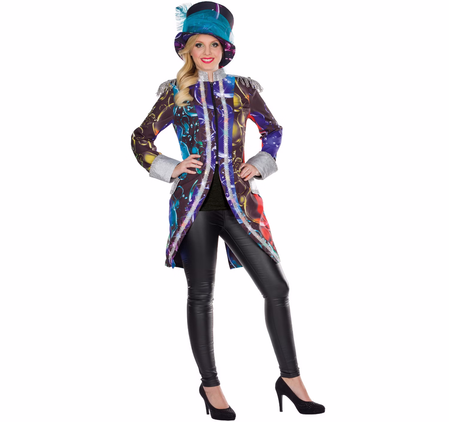 LED Frack Mantel Bubble Kostüm Seifenblasen bunt für Damen Gr. 36-46 Garde Uniform SALE Fasching Karneval Mottoparty Paarkostüm LED Frack Mantel Bubble Kostüm Seifenblasen bunt für Damen Gr. 36-46 Garde Uniform SALE Fasching Karneval Mottoparty Paarkostüm