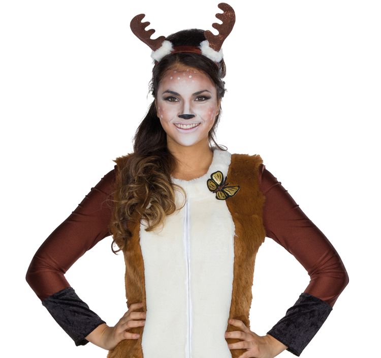 Reh Kostüm Bambi Plüsch-Kleid mit Haarreif für Damen Reh Kostüm Bambi Plüsch-Kleid mit Haarreif für Damen Gr. 34-48 braun Rehkitz Fasching Karneval Mottoparty Tier Tierkostüm