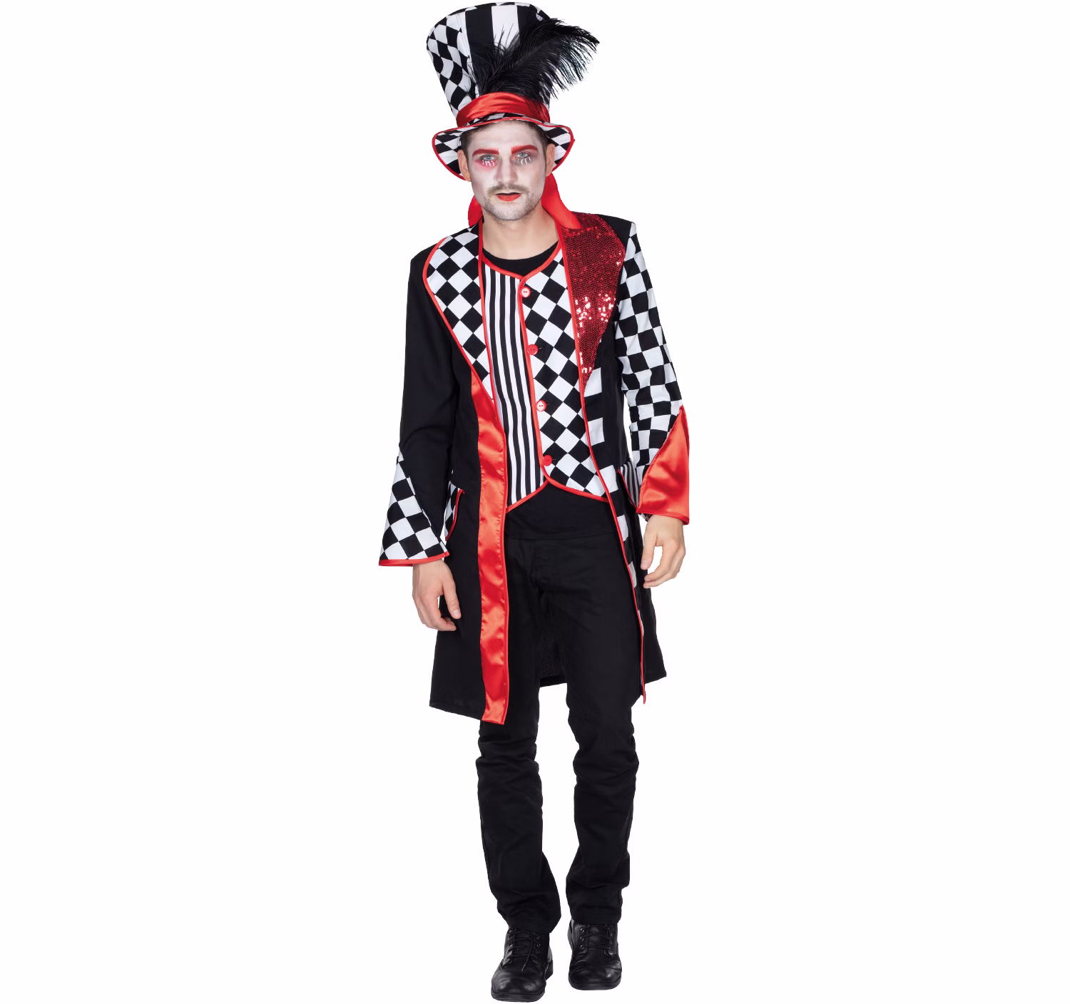 Pierrot Kostüm Harlekin Frack Mantel Pedrolino für Herren Gr. 50-58 schwarz weiß Garde Uniform Zirkus Clown Paarkostüm Fasching Karneval Mottoparty Pierrot Kostüm Harlekin Frack Mantel Pedrolino für Herren Gr. 50-58 schwarz weiß Garde Uniform Zirkus Clown Paarkostüm Fasching Karneval Mottoparty