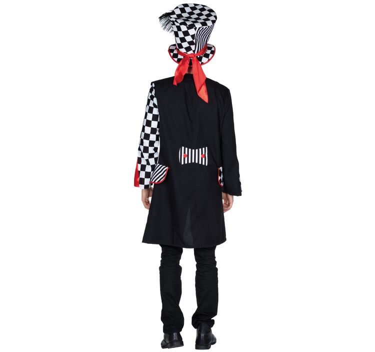 Pierrot Kostüm Harlekin Frack Mantel Pedrolino für Herren Gr. 50-58 schwarz weiß Garde Uniform Zirkus Clown Paarkostüm Fasching Karneval Mottoparty