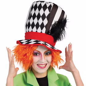 Zylinder Hut Pierrot Harlekin KW 58 cm schwarz-weiß für Erwachsene Kostüm-Zubehör Kopfbedeckung schwarz-weiß kariert Clown Fasching Karneval Mottoparty Zylinder Hut Pierrot Harlekin KW 58 cm schwarz-weiß für Erwachsene Kostüm-Zubehör Kopfbedeckung schwarz-weiß kariert Clown Fasching Karneval Mottoparty