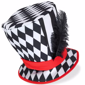 Zylinder Hut Pierrot Harlekin KW 58 cm schwarz-weiß für Erwachsene Kostüm-Zubehör Kopfbedeckung schwarz-weiß kariert Clown Fasching Karneval Mottoparty Zylinder Hut Pierrot Harlekin KW 58 cm schwarz-weiß für Erwachsene Kostüm-Zubehör Kopfbedeckung schwarz-weiß kariert Clown Fasching Karneval Mottoparty