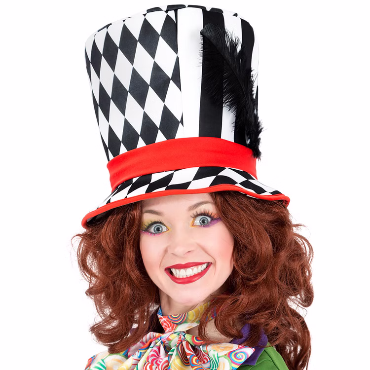 Zylinder Hut Pierrot Harlekin KW 58 cm schwarz-weiß für Erwachsene Kostüm-Zubehör Kopfbedeckung schwarz-weiß kariert Clown Fasching Karneval Mottoparty Zylinder Hut Pierrot Harlekin KW 58 cm schwarz-weiß für Erwachsene Kostüm-Zubehör Kopfbedeckung schwarz-weiß kariert Clown Fasching Karneval Mottoparty