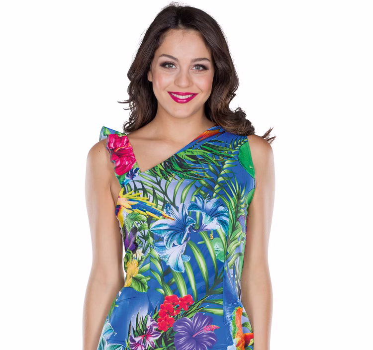 Hawaii Kostüm Südsee Kleid bunt für Damen Gr. 34-42 Sommerkleid Blumenkleid Tropen Dschungel Beachparty Paarkostüm Fasching Karneval Mottoparty Hawaii Kostüm Südsee Kleid bunt für Damen Gr. 34-42 Sommerkleid Blumenkleid Tropen Dschungel Beachparty Paarkostüm Fasching Karneval Mottoparty