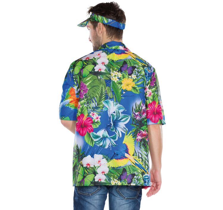 Hawaii Hemd bunt für Herren Hawaii Hemd für Herren Gr. 50-52 bunt Tropen Sommer Beachparty Paarkostüm Fasching Karneval Mottoparty
