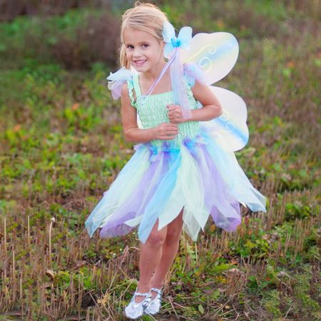 Schmetterling Kostüm Aurora inkl. Flügeln und Feenstab für Kinder