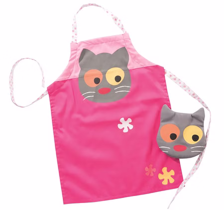 Schürze mit Katzen-Motiv Koch & Bäcker-Schürze mit Handschuh für Kinder Werkenschürze Rollenspiel Kinderspielzeug Fasching Karneval Schürze mit Katzen-Motiv Koch & Bäcker-Schürze mit Handschuh für Kinder Werkenschürze Rollenspiel Kinderspielzeug Fasching Karneval