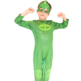 PJ Masks Kostüm Gekko für Kinder it angespannten Bizeps von Vorne