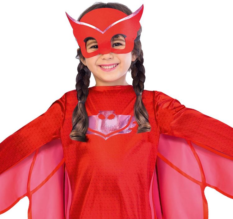 PJ Masks Kostüm Owlette für Kinder 3-8 Jahre rot Fasching Karneval Mottoparty Kindergeburtstag 
