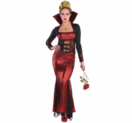 Vampir Kostüm Königin inkl. Krone für Damen Gr. M SALE Kleid rot Halloween Fasching Karneval Mottoparty Vampir Kostüm Königin inkl. Krone für Damen Gr. M SALE Kleid rot Halloween Fasching Karneval Mottoparty