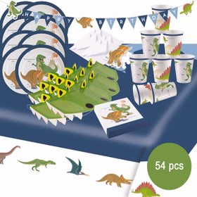 Dinosaurier Party-Set T-Rex Dino Happy Birthday Tisch-Deko 54-tlg. Geburtstag Party-Zubehör Party-Geschirr Mottoparty Dinosaurier Party-Set T-Rex Dino Happy Birthday Tisch-Deko 54-tlg. Geburtstag Party-Zubehör Party-Geschirr Mottoparty