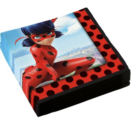 Miraculous Servietten Ladybug Cat Noir 20 Stück Tisch-Deko Geburtstag