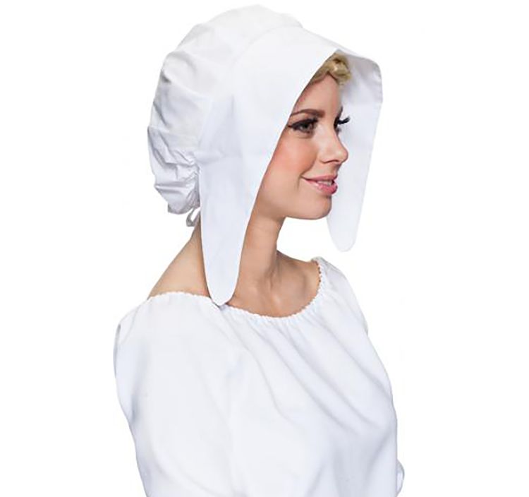 Mittelalter Mützen-Set Haube weiß & Barett schwarz Mittelalter-Mode für Erwachsene Mittelalter Mützen Haube und Barett Mittelaltermode 2er-Set für Damen und Herren Kostüm-Zubehör Mittelalterfest Ritterfest Fasching Karneval Mottoparty Magd Bäuerin Zoffe