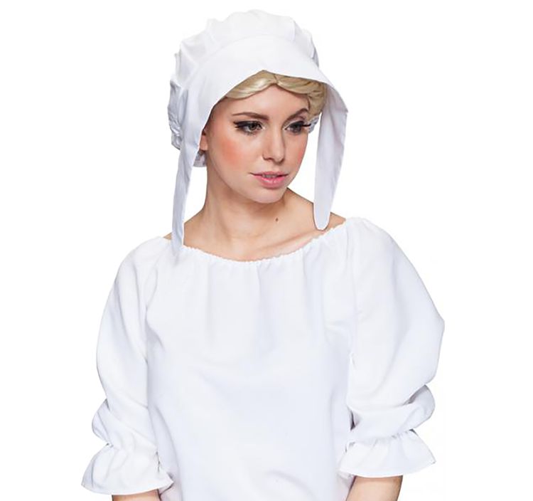 Mittelalter Mützen-Set Haube weiß & Barett schwarz Mittelalter-Mode für Erwachsene Mittelalter Mützen Haube und Barett Mittelaltermode 2er-Set für Damen und Herren Kostüm-Zubehör Mittelalterfest Ritterfest Fasching Karneval Mottoparty Magd Bäuerin Zoffe