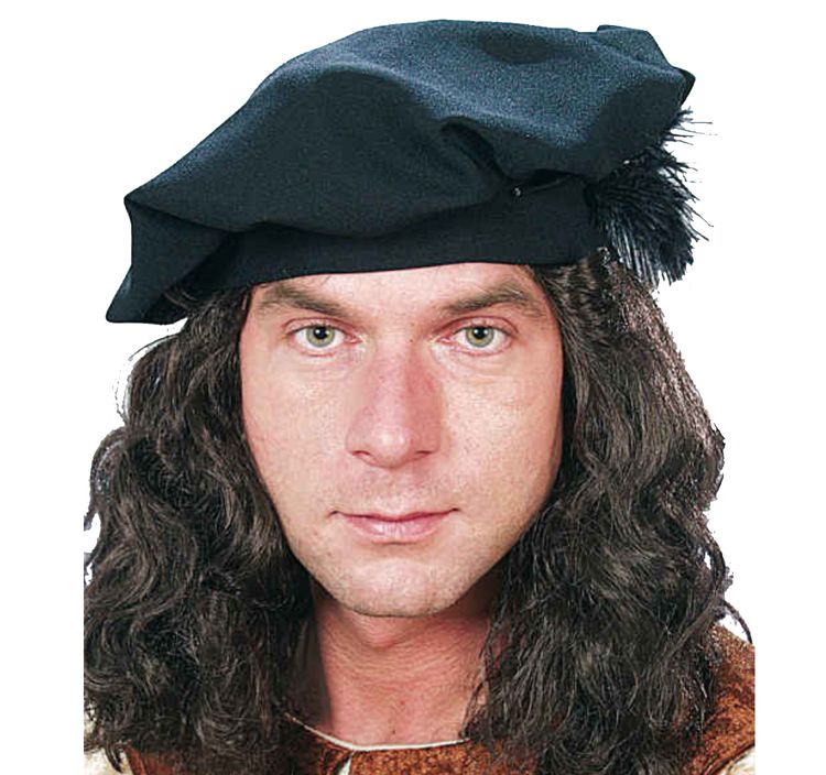 Mittelalter-Set Barett und Schuhüberzieher aus Kunstleder für Herren Mittelalter-Set Barett und Schuhüberzieher aus Kunstleder für Herren Kostüm-Zubehör Mittelalterfest Accessoire Fasching Karneval Mottoparty