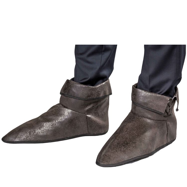 Mittelalter-Set Barett und Schuhüberzieher aus Kunstleder für Herren Mittelalter-Set Barett und Schuhüberzieher aus Kunstleder für Herren Kostüm-Zubehör Mittelalterfest Accessoire Fasching Karneval Mottoparty