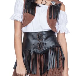 Saloon Girl Western Lady Cowgirl für Damen Gr. 36-46 braun Fasching Karneval Kleid Fasching Karneval Mottoparty Wilder Westen Cowboy & Indianer